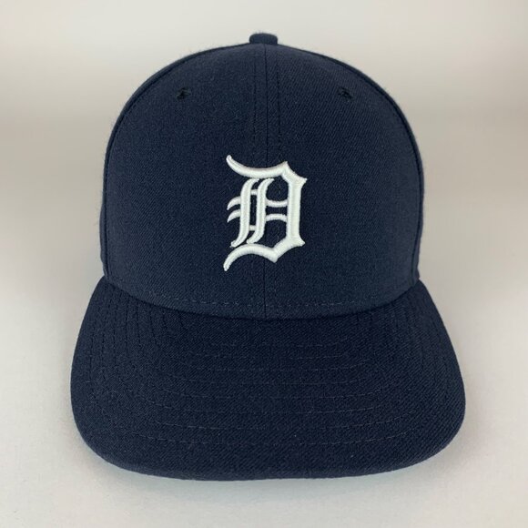 Detroit Tigers MLB Navy Blue New Era 59Fifty Fitted Hat No Side NE Logo 7 1/4 - Picture 2 of 6